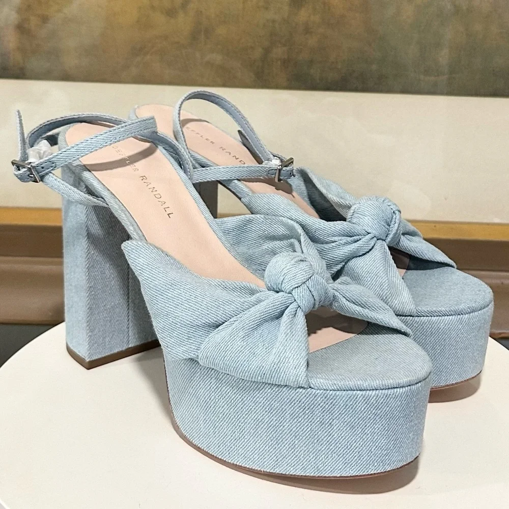 🌹LOEFFLER RANDALL🌹 Roz 120MM Knot Platform Sandals Size: 7.5